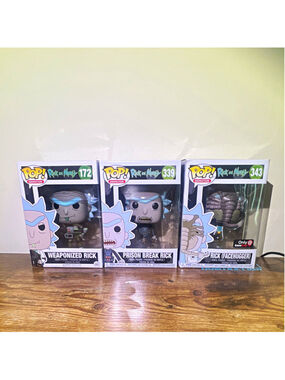 Rick and Morty Rick (damaged face hugger Rick) Figures #172 #339 #343 (3)